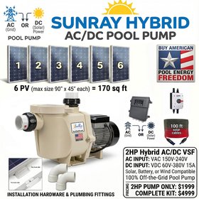 SunRay 2HP Hybrid AC/DC Solar Pool Pump